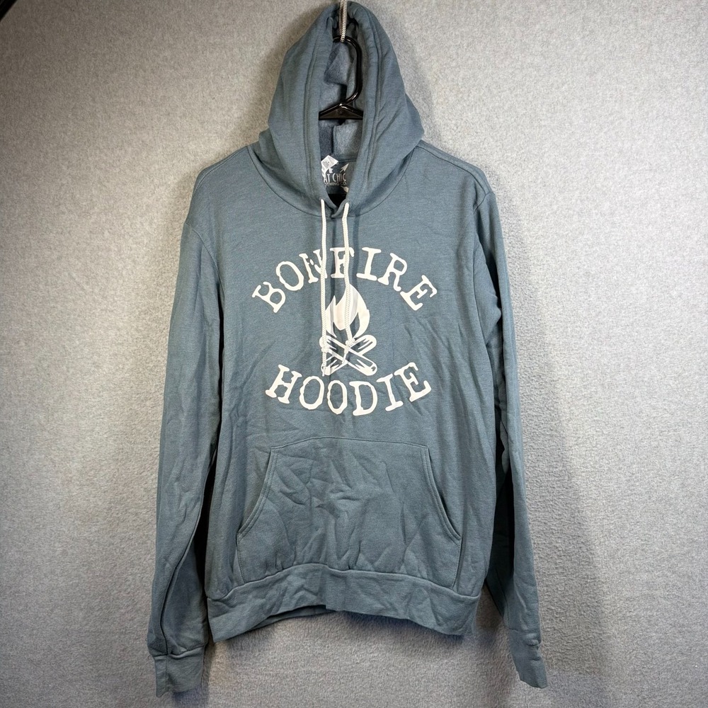 Hat Chic Clothing Co Hoodie Womens L Blue Bonfire Graphic Pullover